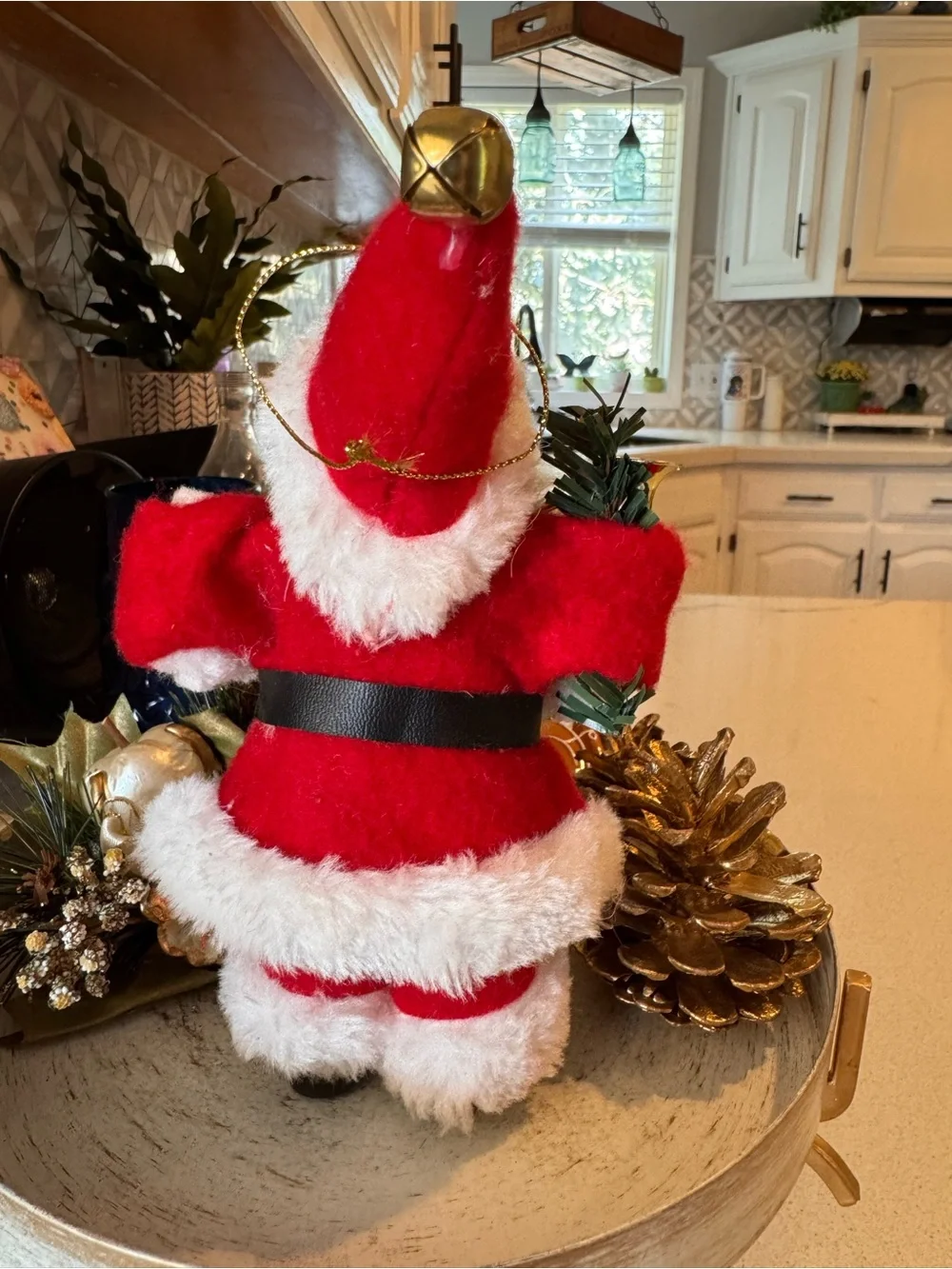 Vintage 1980s 1990s Plastic Face Standing Santa Claus Figurine Holiday Decor